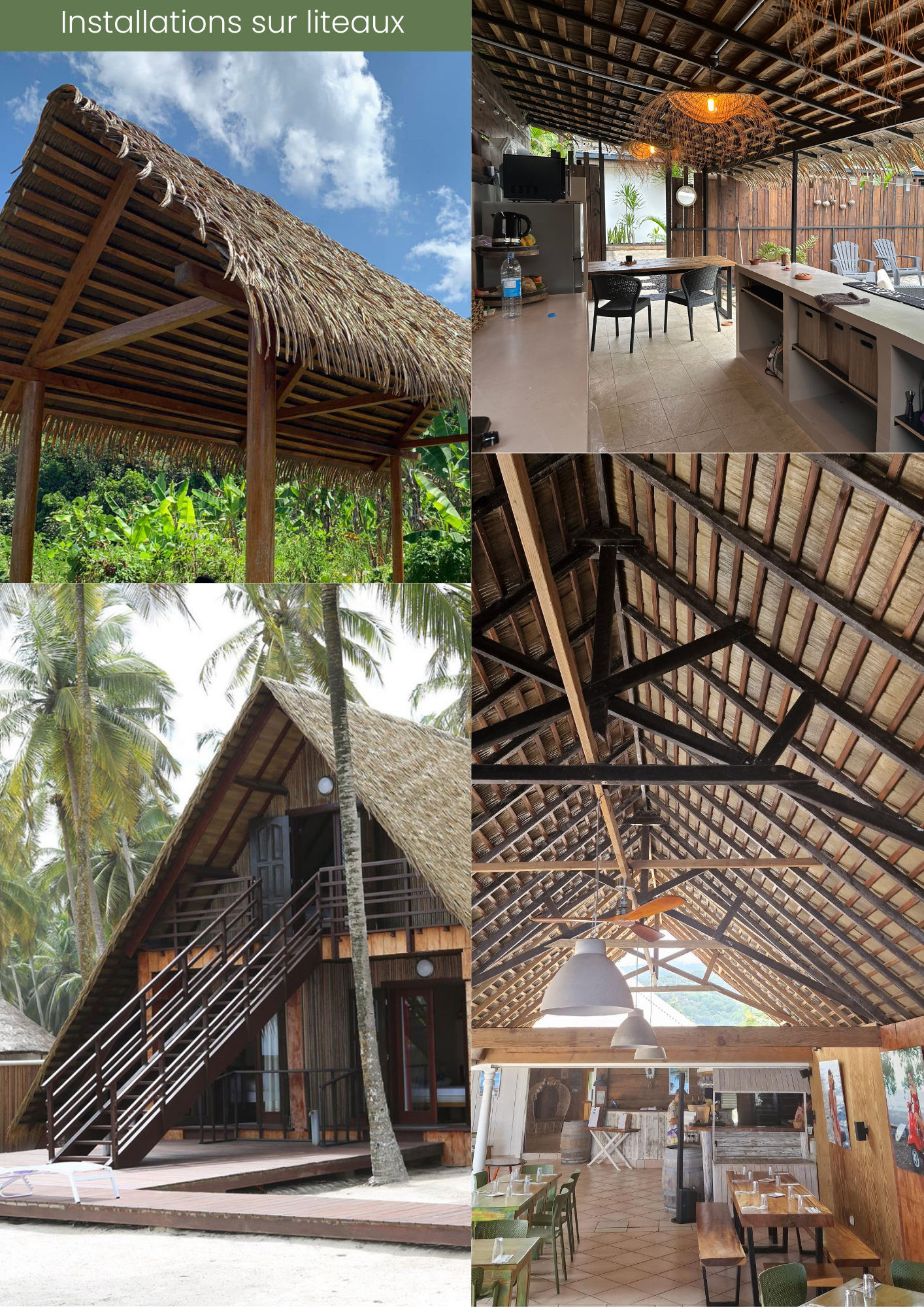 Uniquement les feuilles - Pose sur liteaux de bois posés horizontalement et espacés à 14 cm