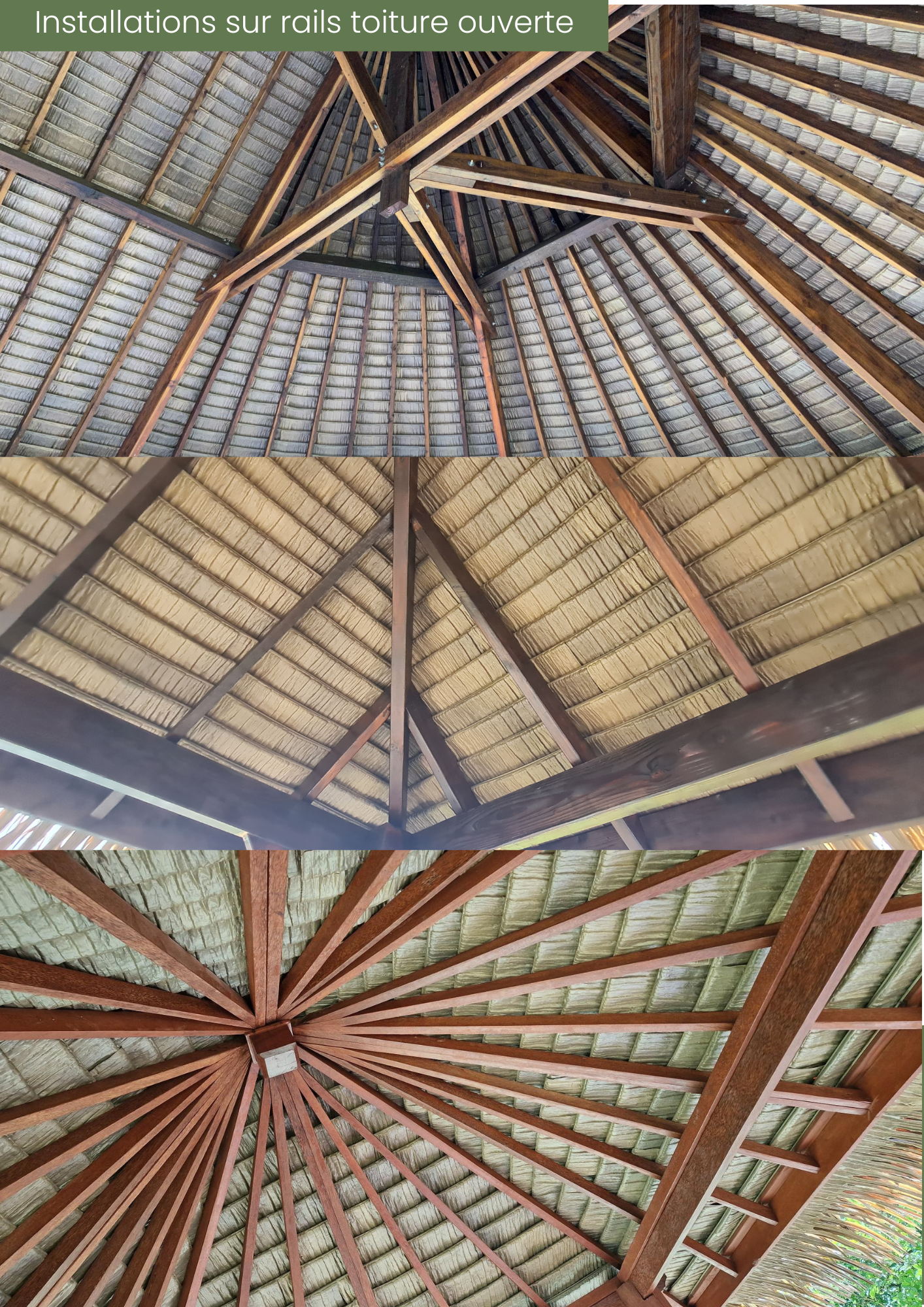 Avec rails- sur toiture ouverte et chevrons espacés à maximum 50 cm